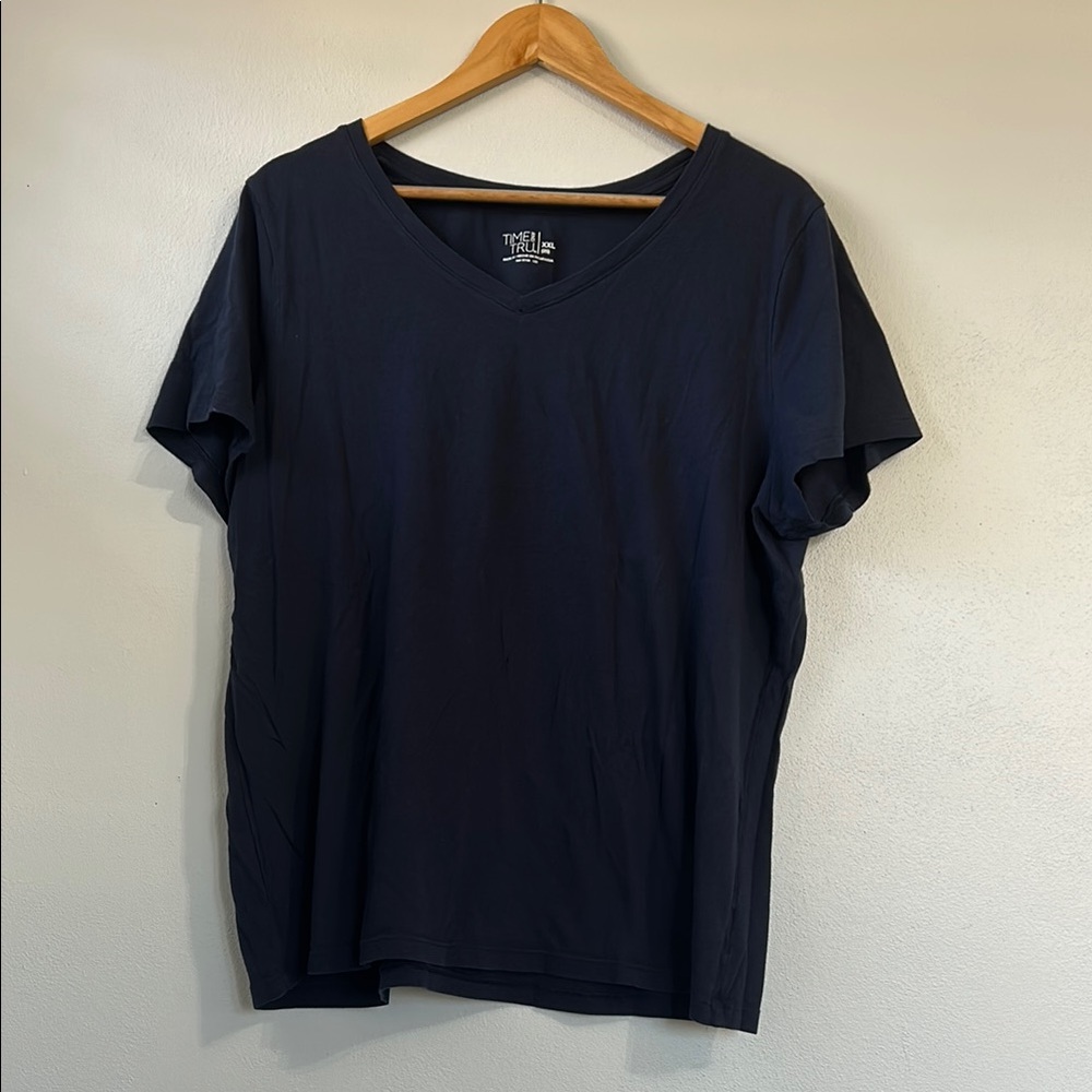 Time and Tru Blue Short Sleeve Tee